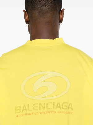 BALENCIAGA Men's Surfer Thin T-Shirt for SS24 in Black and Blue