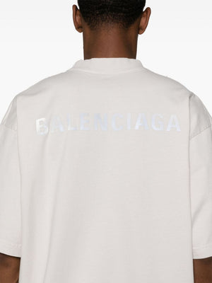 BALENCIAGA Ribbed Crew Neck Drop Shoulder T-Shirt