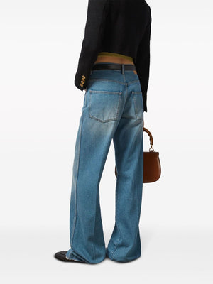 GUCCI SS24 Blue Cotton Jeans for Women