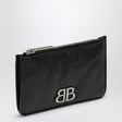 BALENCIAGA Elegant Mini Card Case with Coin Purse in Black