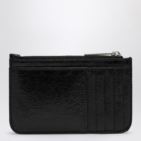 BALENCIAGA Elegant Mini Card Case with Coin Purse in Black