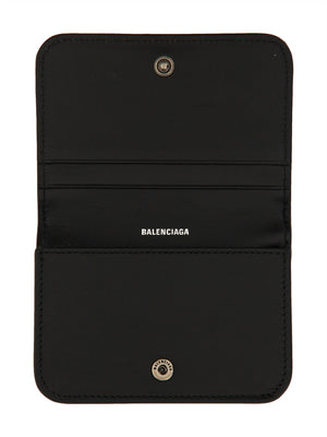 BALENCIAGA Mini Card Holder in Luxurious Lamb Leather