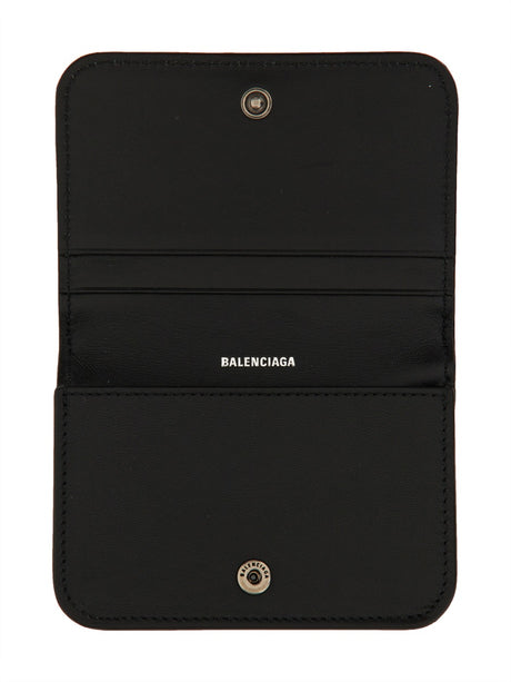 BALENCIAGA Mini Card Holder in Luxurious Lamb Leather