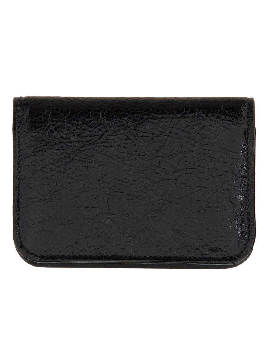 BALENCIAGA Mini Card Holder in Luxurious Lamb Leather