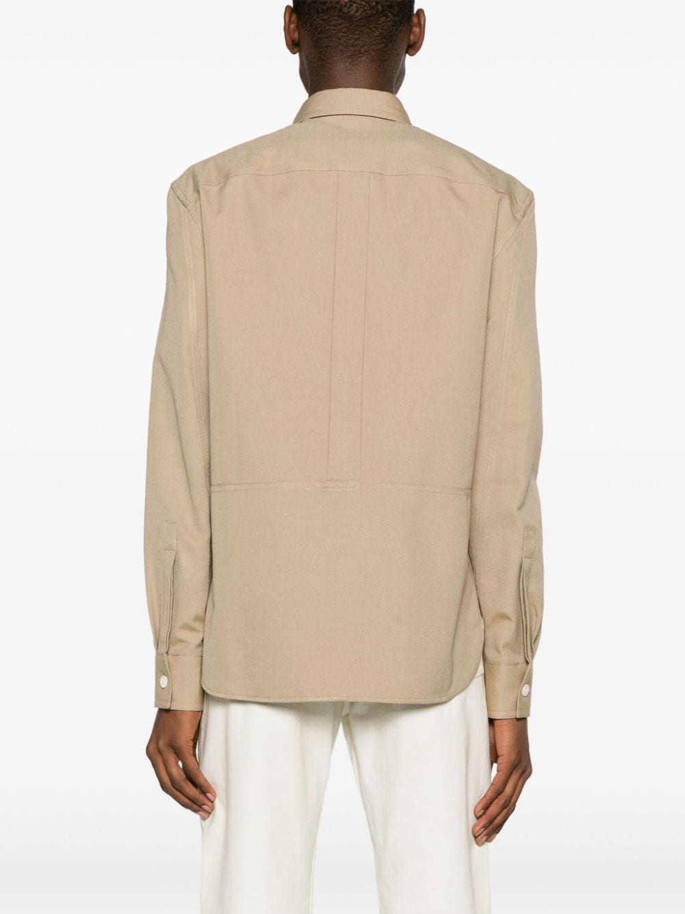 ALEXANDER MCQUEEN Beige Cotton Collared Cargo Shirt for Men - SS24