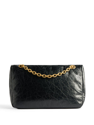 BALENCIAGA Small Monaco Black Calf Leather Crossbody Bag for Women