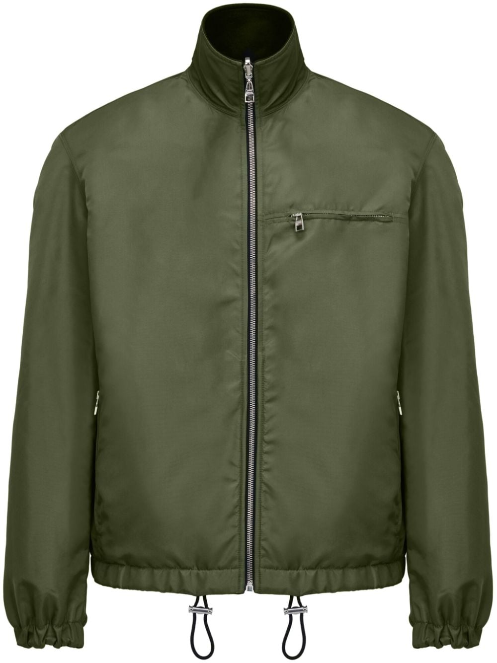 ALEXANDER MCQUEEN Men's Reversible Zippered Jacket with Logo Print and High Neck