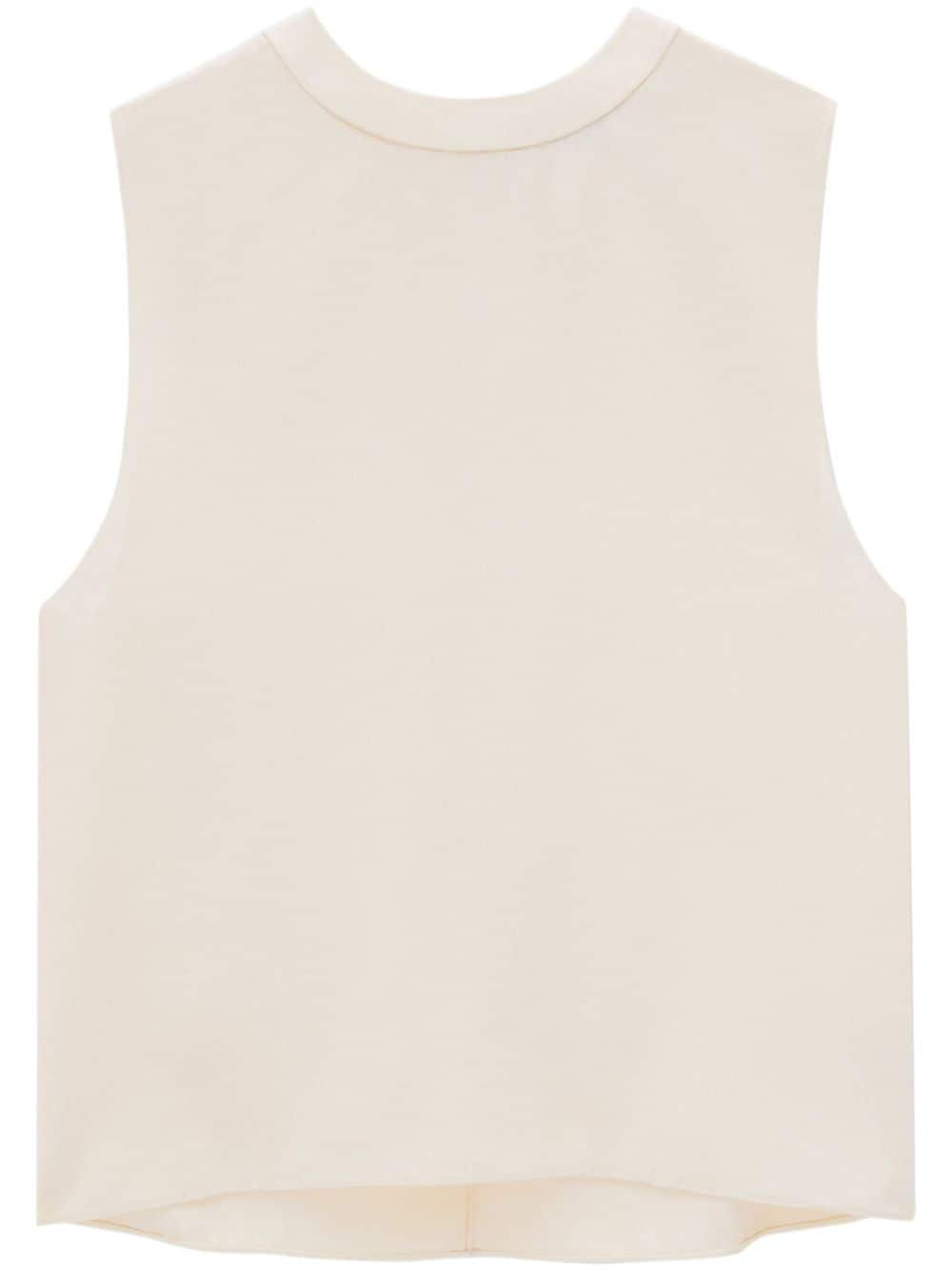 SAINT LAURENT Cream White Silk Top for Women - Sophistication and Elegance for FW23