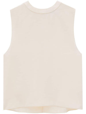 SAINT LAURENT Cream White Silk Top for Women - Sophistication and Elegance for FW23