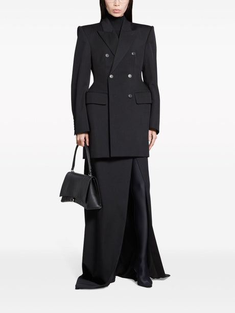 BALENCIAGA 2024 Fashion: Sleek Black Outer Jacket for Women