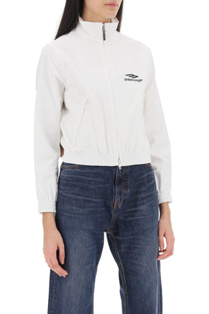 BALENCIAGA Sporty White Mini Jacket with Black Logo