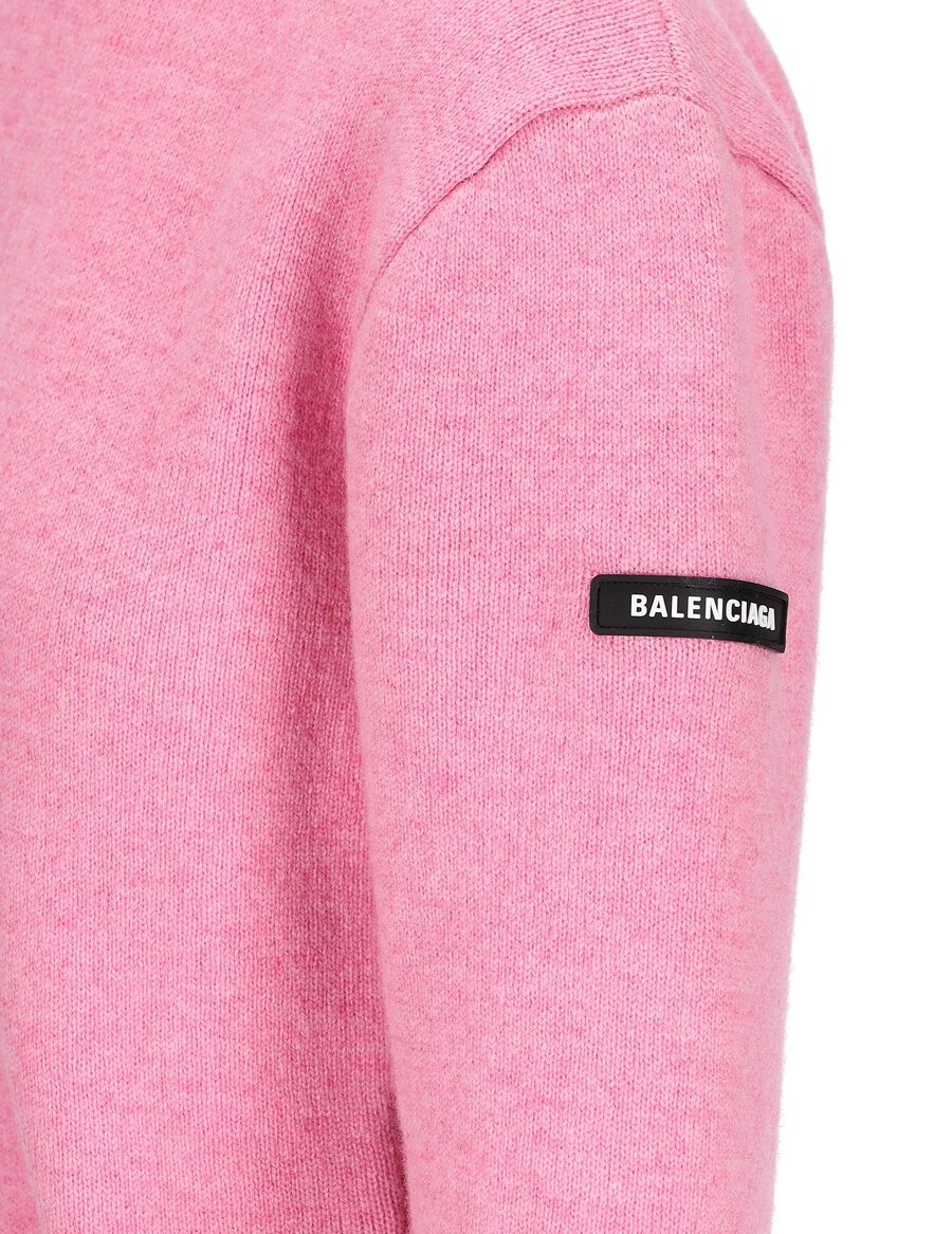 BALENCIAGA Pink Wool Round Neck Sweater for Women