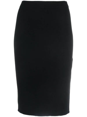 SAINT LAURENT Classic Black Wool Pencil Skirt for Women