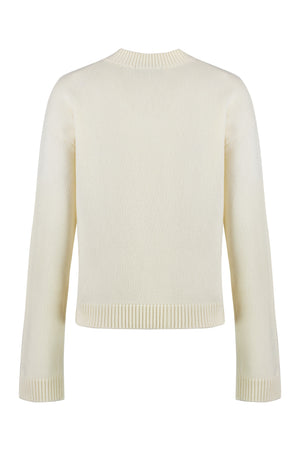 GUCCI Wool Crew-Neck Sweater with Logo Detail