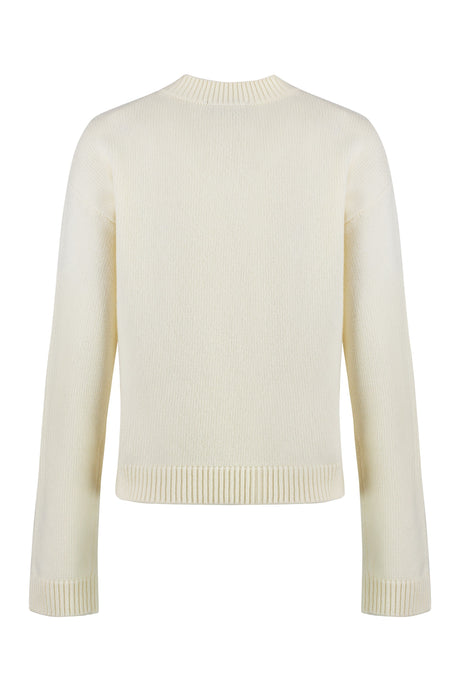 GUCCI Wool Crew-Neck Sweater with Logo Detail