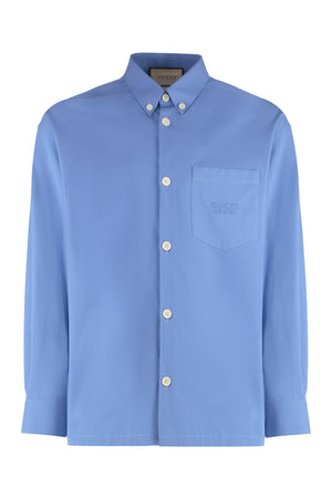 GUCCI Men's Light Blue Cotton Poplin Shirt