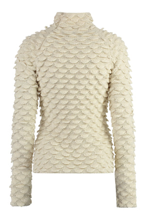 BOTTEGA VENETA Women's Knit Fish Scale Turtleneck Sweater