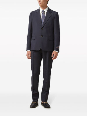 GUCCI Navy Blue Wool Single-Breasted Suit for Men