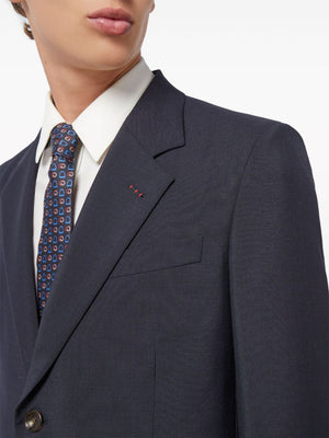 GUCCI Navy Blue Wool Single-Breasted Suit for Men