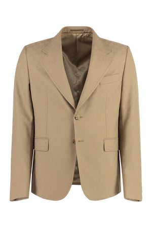 GUCCI Men's Single-Breasted Two-Button Jacket in Beige for SS24 Collection