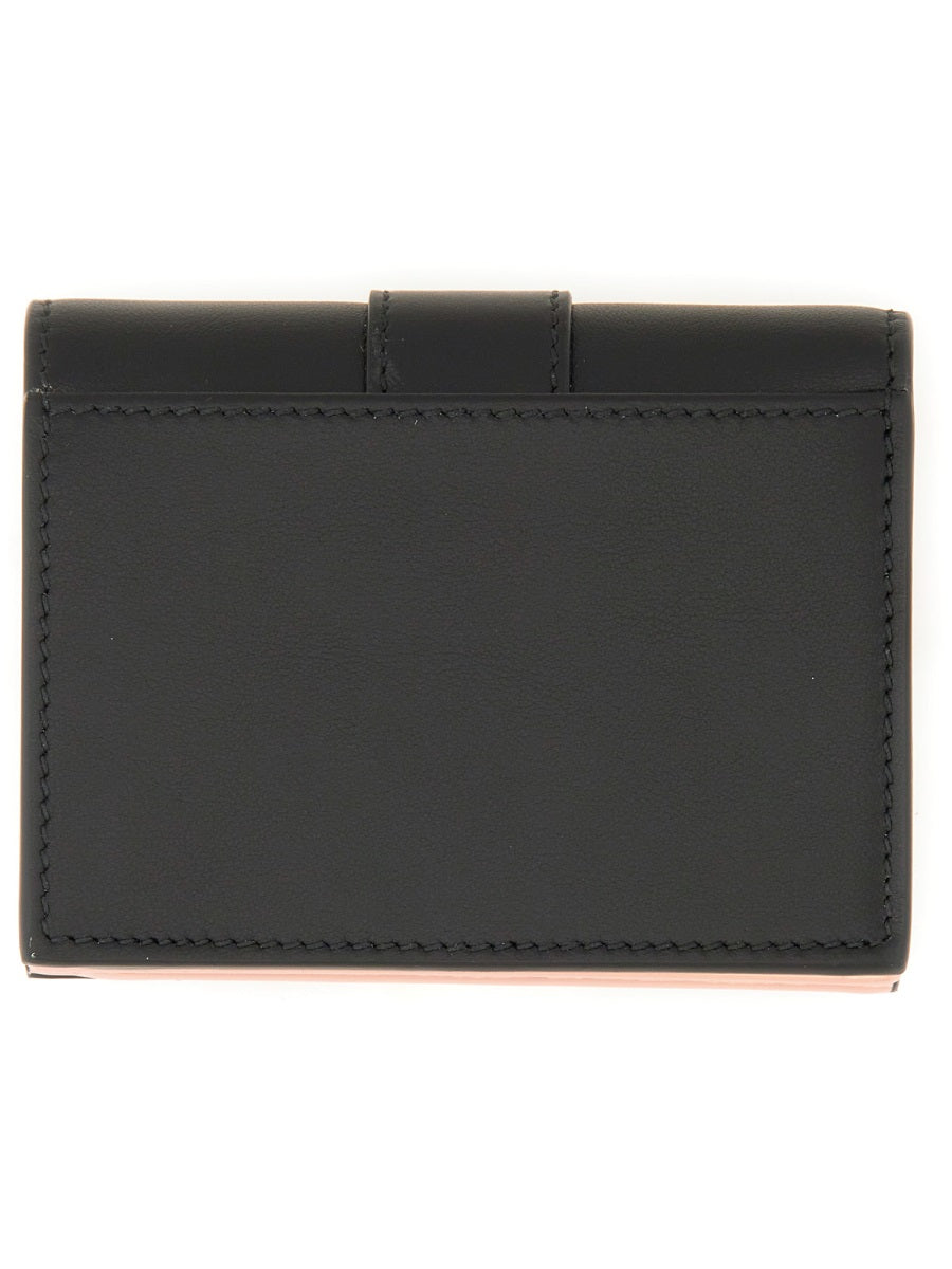 FERRAGAMO Bi-Color Mini Wallet in Luxurious Leather