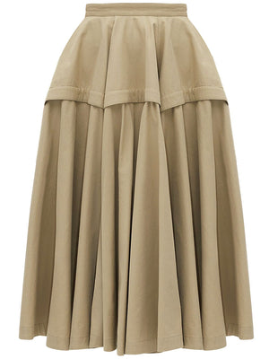 BOTTEGA VENETA Beige A-Line Ruffle Skirt for Women - SS24 Collection