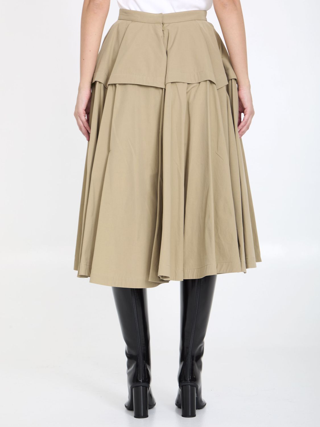 BOTTEGA VENETA Beige A-Line Ruffle Skirt for Women - SS24 Collection