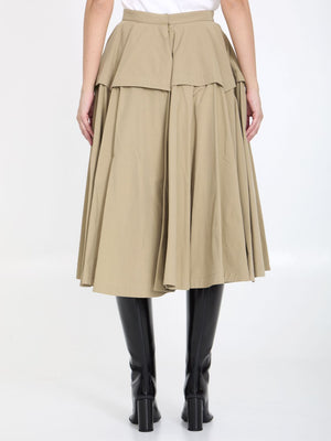 BOTTEGA VENETA Beige A-Line Ruffle Skirt for Women - SS24 Collection