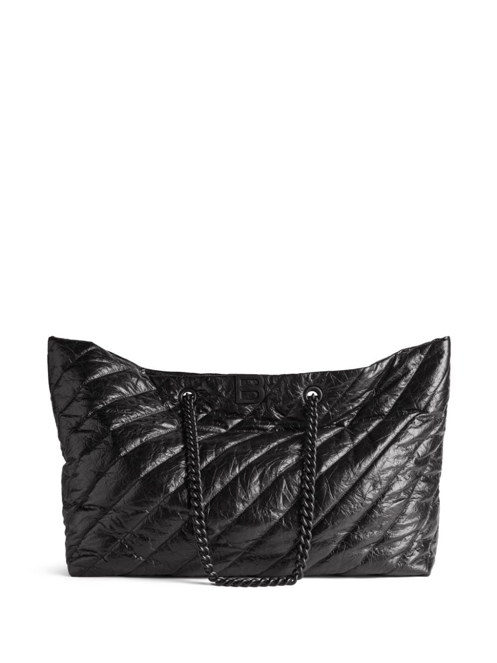 BALENCIAGA Quilted Crushed Calf BG Tote Bag - Black