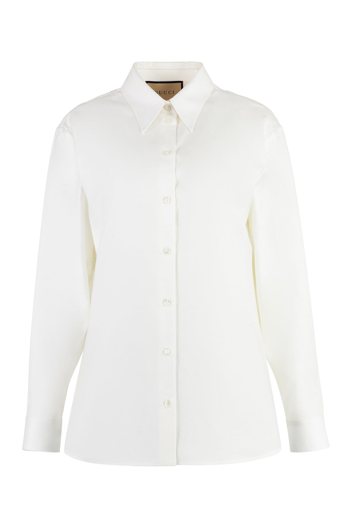 GUCCI White Cotton Shirt with Rounded Hem for Women - SS24 Collection