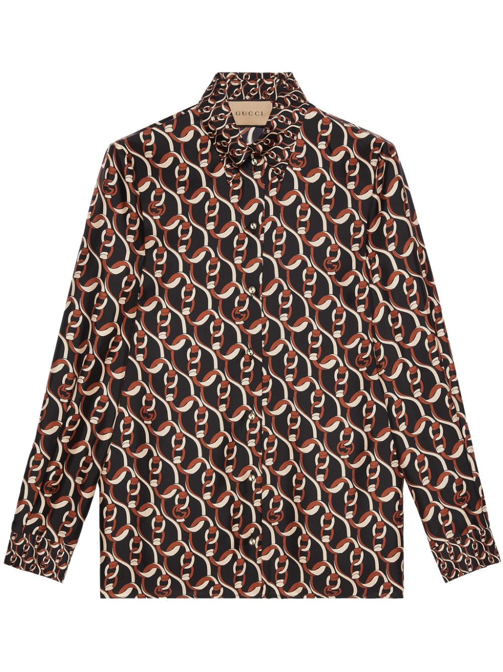 GUCCI Effortlessly Sophisticated Silk Shirt with G Chain Motif for Women