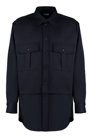 BOTTEGA VENETA Blue Wool Overshirt for Men