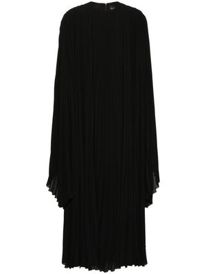 BALENCIAGA Flared Pleated Dress with Long Sleeves