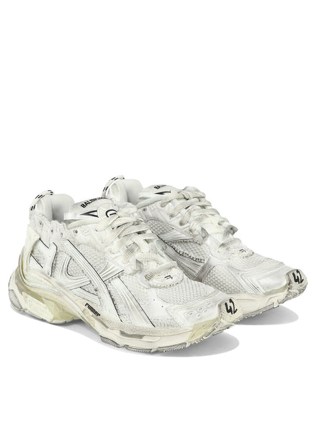 BALENCIAGA Men's White Panelled Sneakers for SS24