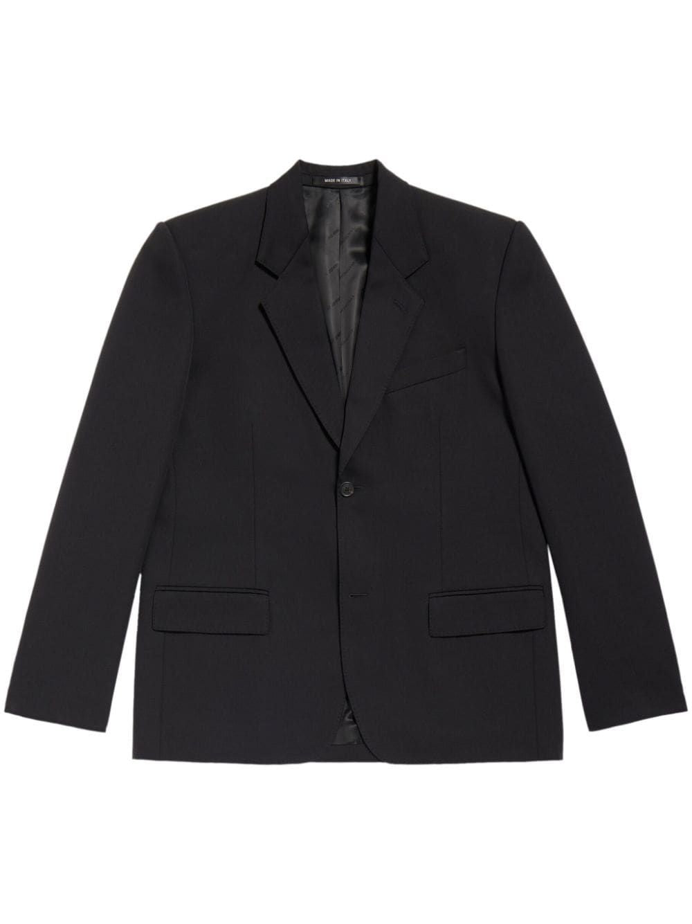 BALENCIAGA Black Woolmen's Single-Breasted Jacket for SS24