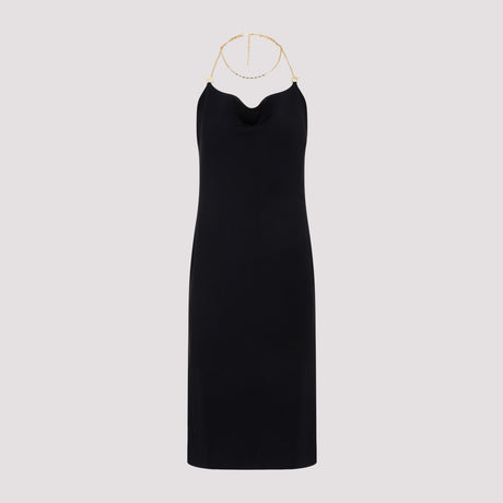 BOTTEGA VENETA Stretch Viscose Dress with Chain Detail for Women - Black