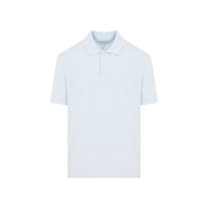 BOTTEGA VENETA Blue Short Sleeved Polo Shirt for Men - SS24 Collection