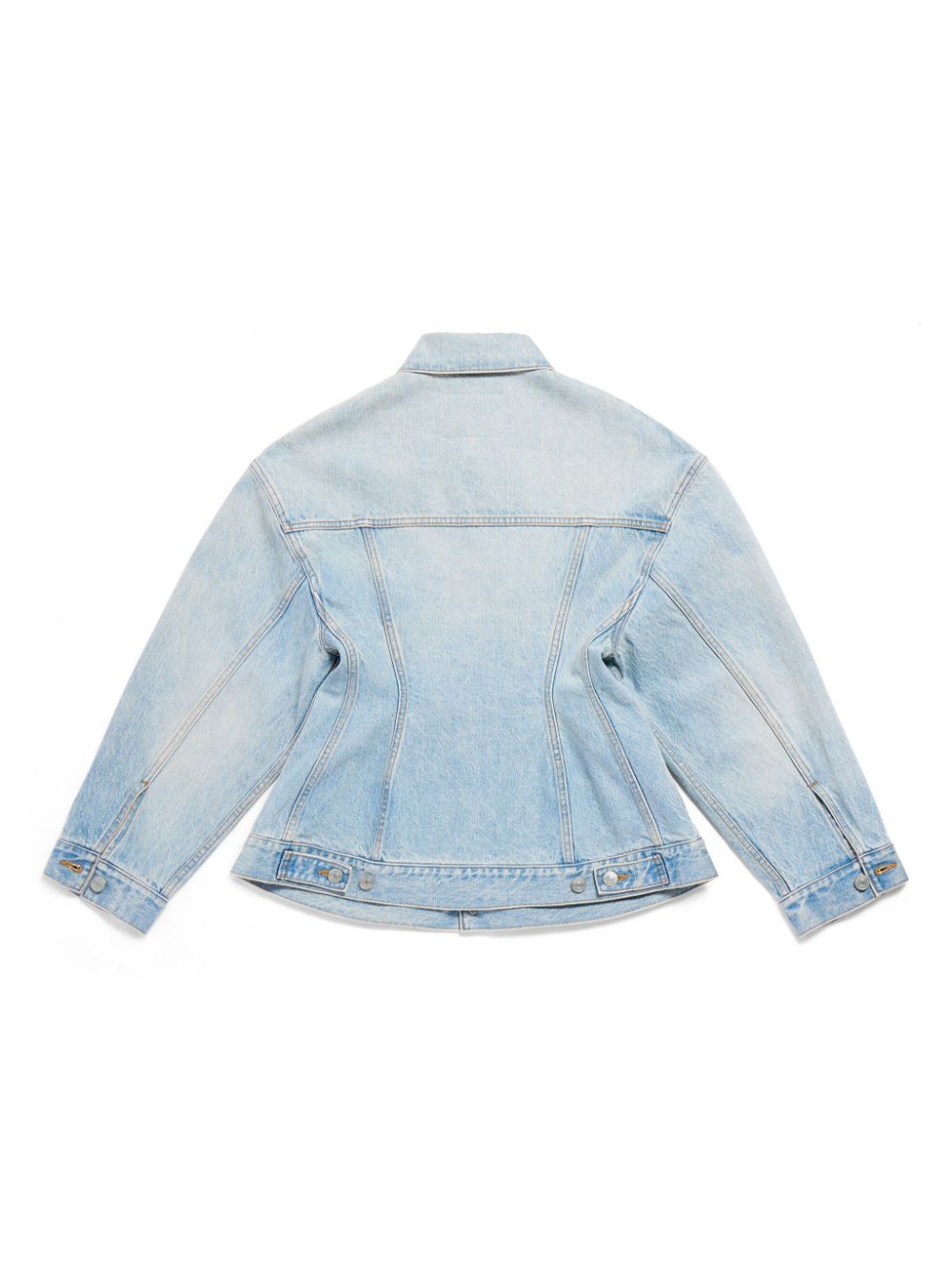 BALENCIAGA Women's Denim Jacket for 24SS Season - Light Indigo and Madder