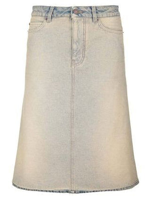 BALENCIAGA Midi Denim Skirt: Inside Out Design for Women