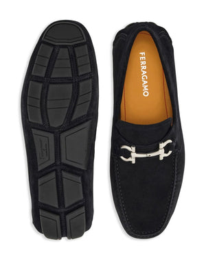 FERRAGAMO Classic Suede Loafers with Horsebit Detail