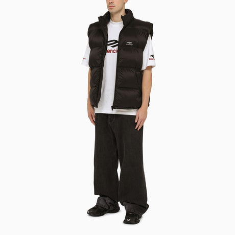 BALENCIAGA Reflective 3B Sport Icon Black Down Waistcoat for Men - SS24 Collection