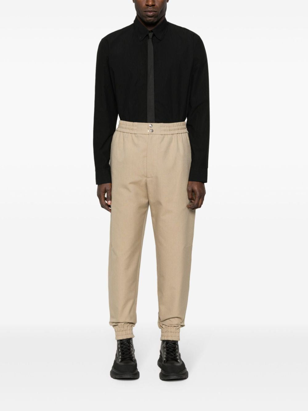 ALEXANDER MCQUEEN Men's Beige Cargo Trousers for SS24