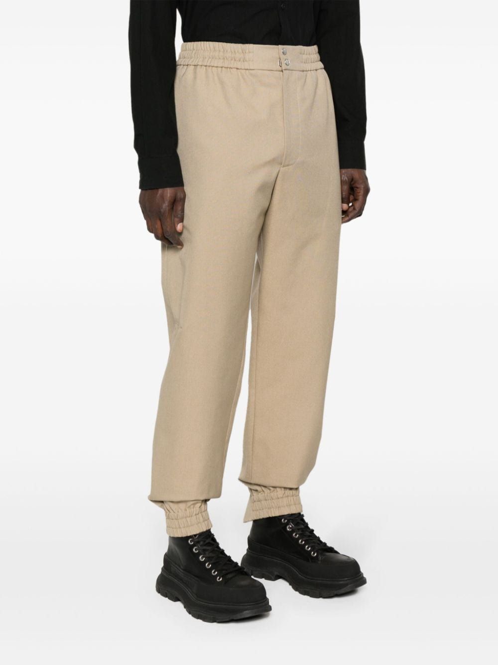 ALEXANDER MCQUEEN Men's Beige Cargo Trousers for SS24