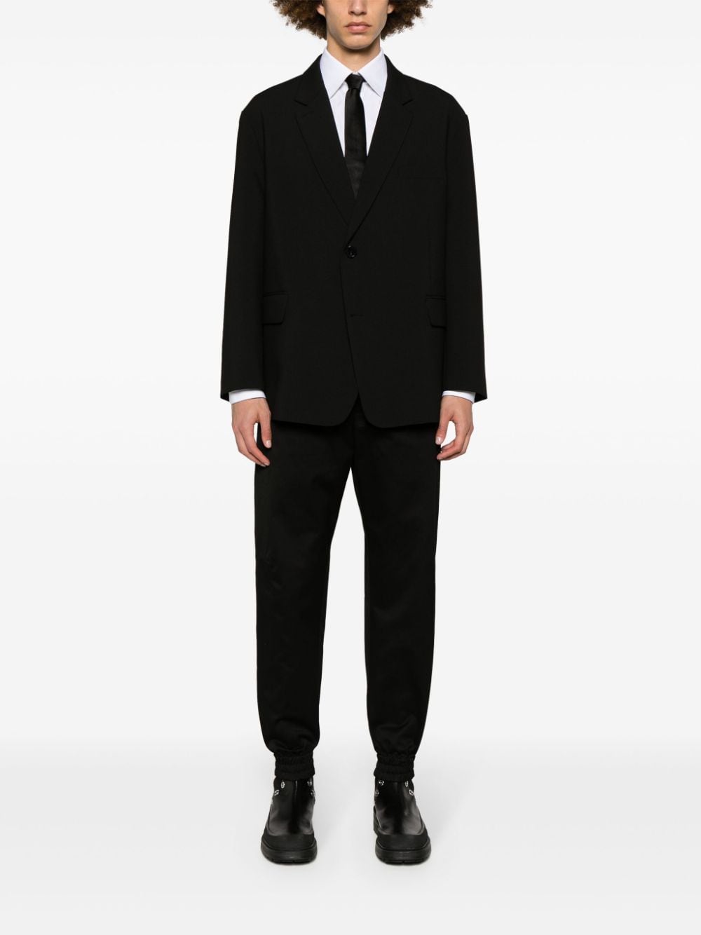 ALEXANDER MCQUEEN Men's Black Twill Weave Cotton Trousers for SS24