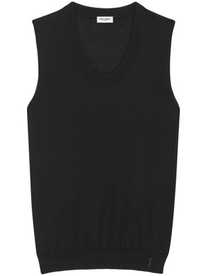 SAINT LAURENT Black 100% Wool Tank Top for Women