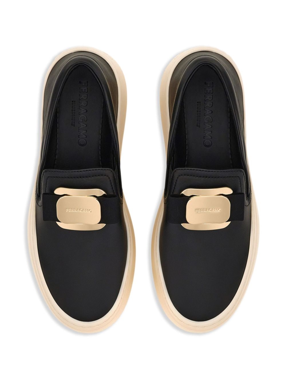 FERRAGAMO Lambskin Slip-On with Signature Bow Detail