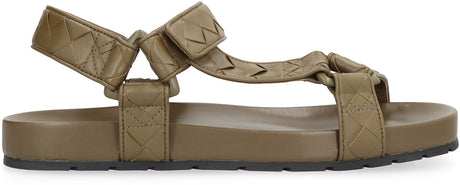 BOTTEGA VENETA Woven Leather Sandals for Men in Green