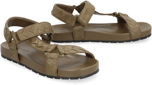 BOTTEGA VENETA Woven Leather Sandals for Men in Green