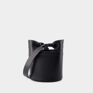 ALEXANDER MCQUEEN Black Leather Bucket Bow Crossbody Bag for Women from SS24 Collection