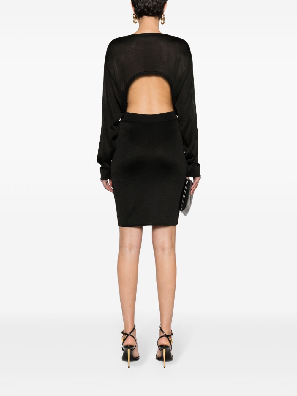 SAINT LAURENT Sleek Open Back Dress - Black